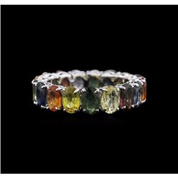 10.10ctw Multi Color Sapphire Ring - 14KT White Gold