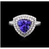Image 1 : 14KT White Gold 1.82ct Tanzanite and Diamond Ring