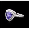 Image 2 : 14KT White Gold 1.82ct Tanzanite and Diamond Ring