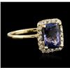 Image 2 : 14KT Yellow Gold 2.11ct Tanzanite and Diamond Ring