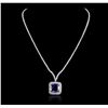Image 1 : 18KT White Gold 12.86ct Tanzanite and Diamond Necklace
