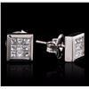 Image 2 : 14KT White Gold 0.73ctw Princess Diamond Earrings