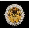 Image 1 : 14KT Yellow Gold 6.17ct Citrine and Diamond Ring