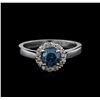 Image 1 : 0.83ctw Blue Diamond Ring - 14KT White Gold