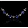 Image 1 : 14KT White Gold 51.10ctw Tanzanite and Diamond Necklace
