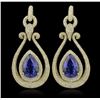Image 1 : 14KT Yellow Gold 17.82ctw Tanzanite and Diamond Earrings