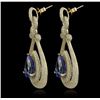 Image 2 : 14KT Yellow Gold 17.82ctw Tanzanite and Diamond Earrings