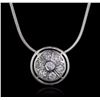 Image 1 : 14KT White Gold 0.35ctw Diamond Pendant With Chain