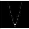 Image 2 : 14KT White Gold 0.35ctw Diamond Pendant With Chain