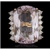 Image 1 : 14KT Yellow Gold GIA Certified 65.77ct Kunzite and Diamond Ring