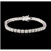 Image 1 : 14KT White Gold 7.60ctw Diamond Tennis Bracelet