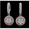 Image 1 : 14KT White Gold 3.26ctw Diamond Earrings