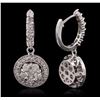 Image 2 : 14KT White Gold 3.26ctw Diamond Earrings