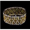 Image 2 : GIA Cert 27.39ctw Fancy Color Diamond Bracelet - 18KT Two-Tone Gold