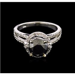 2.09ctw Black Diamond Ring - 14KT White Gold