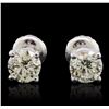 Image 2 : 14KT White Gold 1.19ctw Diamond Solitaire Earrings
