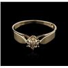 Image 1 : 14KT Yellow Gold 0.10ct Diamond Solitaire Ring