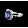 Image 2 : 14KT White Gold 1.97ct Tanzanite and Diamond Ring