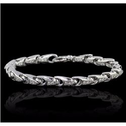 14KT White Gold 1.01ctw Diamond Bracelet