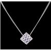 Image 2 : 1.34ctw Sapphire and Diamond Pendant With Chain - 18KT White Gold