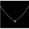 Image 2 : 14KT Yellow Gold 0.09ct Diamond Solitaire Necklace