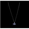 Image 2 : 18KT White Gold 0.20ctw Diamond Evil Eye Pendant With Chain