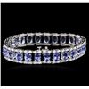 Image 2 : 14KT White Gold 17.64ctw Tanzanite and Diamond Bracelet