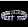 Image 3 : 14KT White Gold 17.64ctw Tanzanite and Diamond Bracelet
