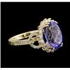 Image 2 : 6.16ct Tanzanite and Diamond Ring - 14KT Yellow Gold