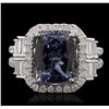 Image 1 : 18KT White Gold 4.68ct Tanzanite and Diamond Ring