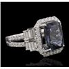 Image 2 : 18KT White Gold 4.68ct Tanzanite and Diamond Ring