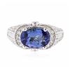 Image 1 : 14KT White Gold 2.84ct Tanzanite and Diamond Ring