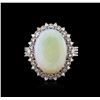 Image 1 : 14KT White Gold 6.44ct Opal and Diamond Ring