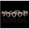 Image 1 : 14KT White Gold 20.28ctw Ruby and Diamond Bracelet