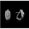 Image 2 : 14KT White Gold 0.93ctw Diamond Earrings