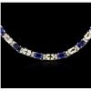 Image 1 : 14KT White Gold 28.08ctw Sapphire and Diamond Necklace