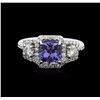 Image 1 : 18KT White Gold 1.41ct Tanzanite and Diamond Ring