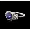 Image 2 : 18KT White Gold 1.41ct Tanzanite and Diamond Ring