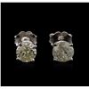 Image 1 : 14KT White Gold 1.16ctw Diamond Stud Earrings