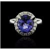 Image 1 : 14KT White Gold 4.52ct Tanzanite and Diamond Ring