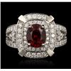 Image 1 : 14KT White Gold 2.67ct Spinel and Diamond Ring