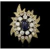 Image 1 : 18KT and 14KT Yellow Gold 3.20ct Sapphire and Diamond Ring