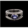 Image 1 : 0.74ct Tanzanite and Diamond Ring - 14KT White Gold