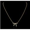 Image 1 : 14KT Yellow Gold 0.05ctw Diamond Bow Necklace