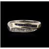 Image 1 : 10KT Two-Tone Gold 0.20ctw Sapphire and Diamond Ring