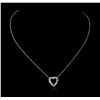 Image 2 : 14KT White Gold 0.52ctw Diamond Heart Pendant With Chain
