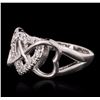Image 2 : 14KT White Gold 0.27ctw Heart Diamond Ring