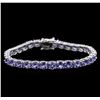 Image 1 : 14.70ctw Tanzanite Bracelet - 14KT White Gold