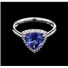 Image 1 : 2.02ct Tanzanite and Diamond Ring - 14KT White Gold