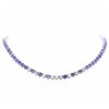 Image 1 : 14KT White Gold 49.64ctw Tanzanite and Diamond Necklace